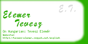 elemer tevesz business card