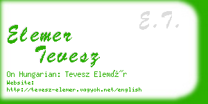 elemer tevesz business card